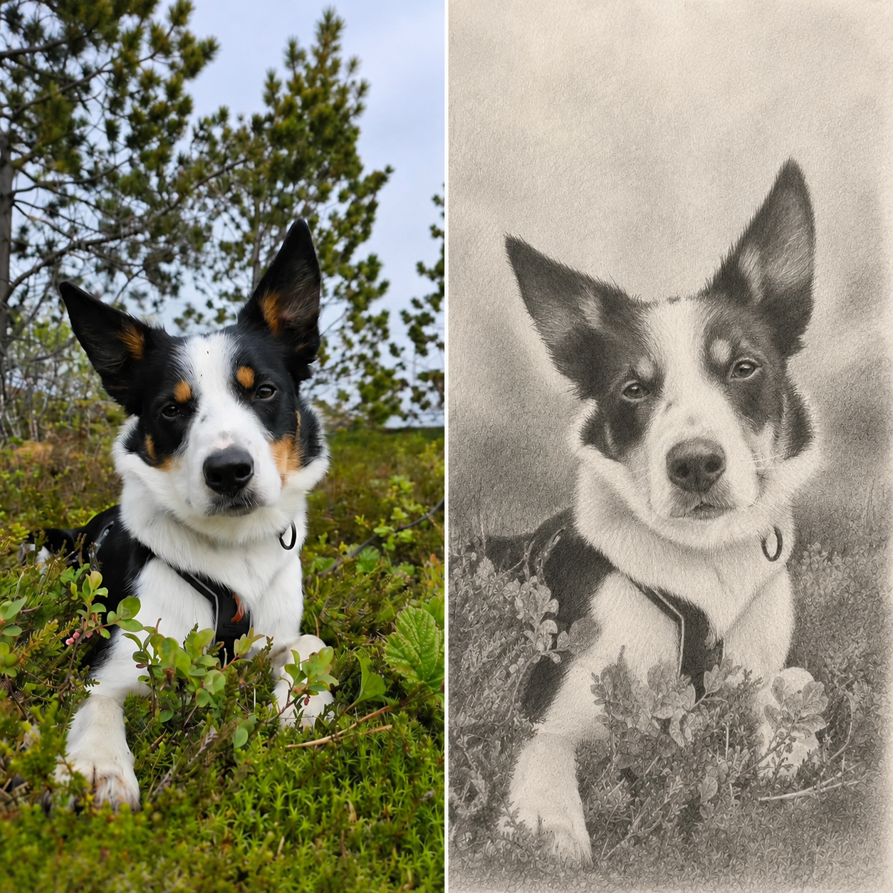 Håndtegnet blyantportrett